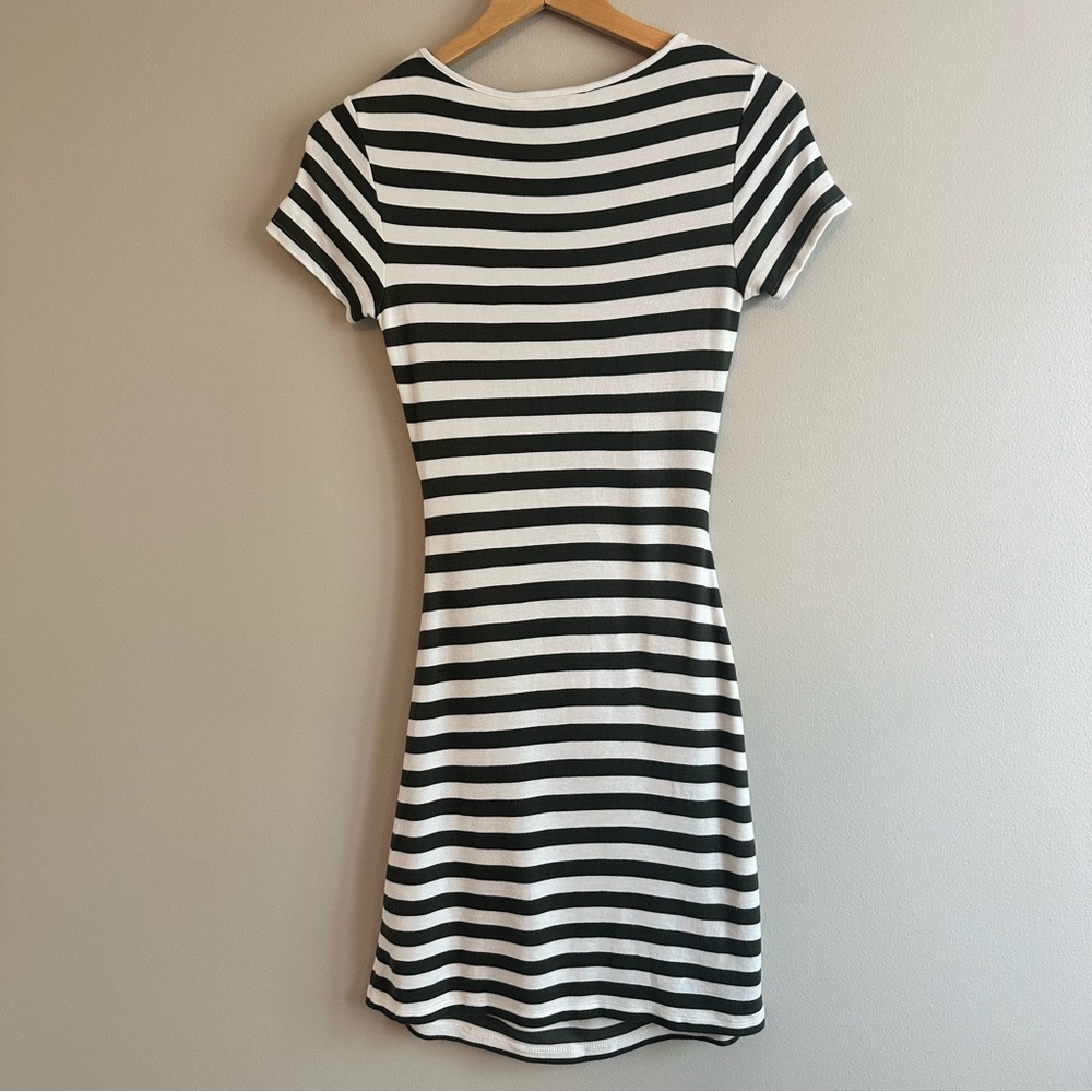 Market & Spruce Olive Green and White Striped Dress, Size Small - Picture 7 of 7